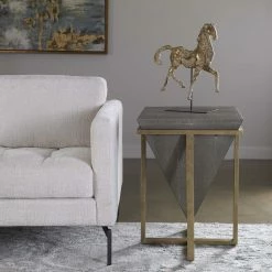 UTTERMOST BERTRAND FAUX SHAGREEN END TABLE