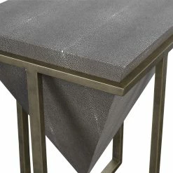 UTTERMOST BERTRAND FAUX SHAGREEN END TABLE