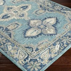 SURYA CLARA WOOL RUG: DENIM