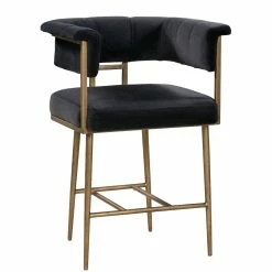 TOV BIANCA VELVET COUNTER STOOL