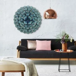 MOES BIG BLUE BLOSSOM METAL WALL ART