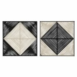 UTTERMOST Wall Sculptures + Decor BLACK+NATURAL GEOMETRIC ROPED WALL SQUARES