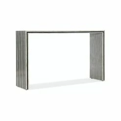 HOOKER BLACK+WHITE BONE INLAY STRIPE MOSAIC CONSOLE Furniture