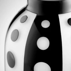 CYAN BLACK & WHITE DOT GLASS VASES Pillows + Decor