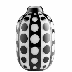 CYAN BLACK & WHITE DOT GLASS VASES Pillows + Decor