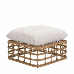 ZUO BLANCHE SYNTHETIC RATTAN POLE OTTOMAN Outdoor