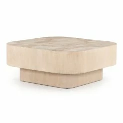 FOUR HANDS BLANCO BLEACHED BURL COFFEE TABLE