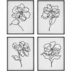 UTTERMOST "BLOOM" BLACK & WHITE GLASS PRINTS | SET OF 4 Wall Art