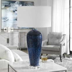 UTTERMOST Lighting BLUE STARGAZER ART GLASS LAMP