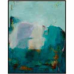 L ART "BLUE-VIRIDIAN FALL" CANVAS ART
