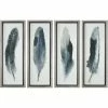 UTTERMOST "FEATHERED BEAUTY" GLASS FRAMED PRINTS | SET OF 4