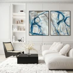 L ART Wall Art "BLUE PEOPLE II" CANVAS ART