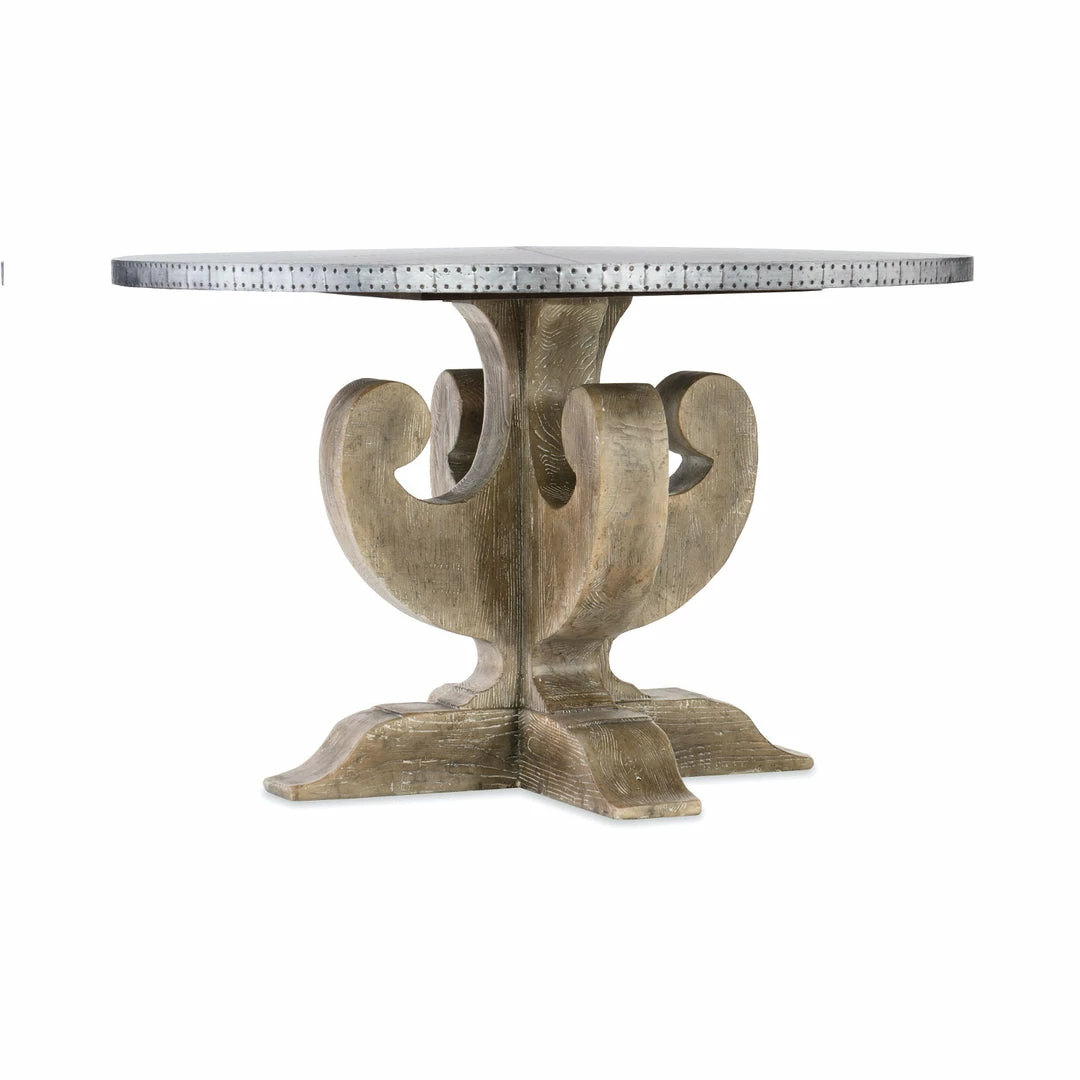 Discount βοΈ HOOKER Furniture BOHEME ZINC TOP ROUND DINING TABLE π 1 HOOKER Furniture BOHEME ZINC TOP ROUND DINING TABLE