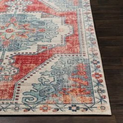SURYA KINNARA DISTRESSED RUG: RED