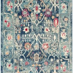 SURYA KINDRED DISTRESSED RUG: BLUE
