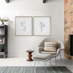 UTTERMOST Wall Art "BOTANICAL SKETCHES" GLASS FRAMED PRINTS | SET OF 2