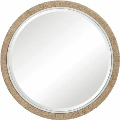 UTTERMOST BRAIDED BANANA LEAF ROUND MIRROR