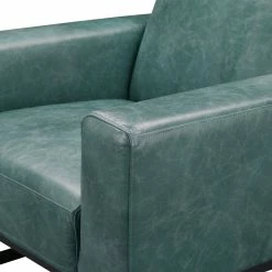 MOES Living Room BROCK TEAL LEATHER ARM CHAIR