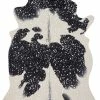 LOLOI QUINN FAUX HIDE RUG: BLACK, SILVER