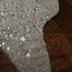 LOLOI QUINN FAUX HIDE RUG: GRAPHITE, SILVER
