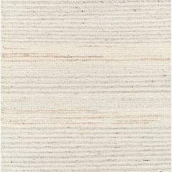 SURYA BRYNN HAND-WOVEN WOOL RUG: CREAM, LIGHT GREY