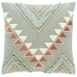 SURYA KALAHARI MINT EMBROIDERED PILLOW