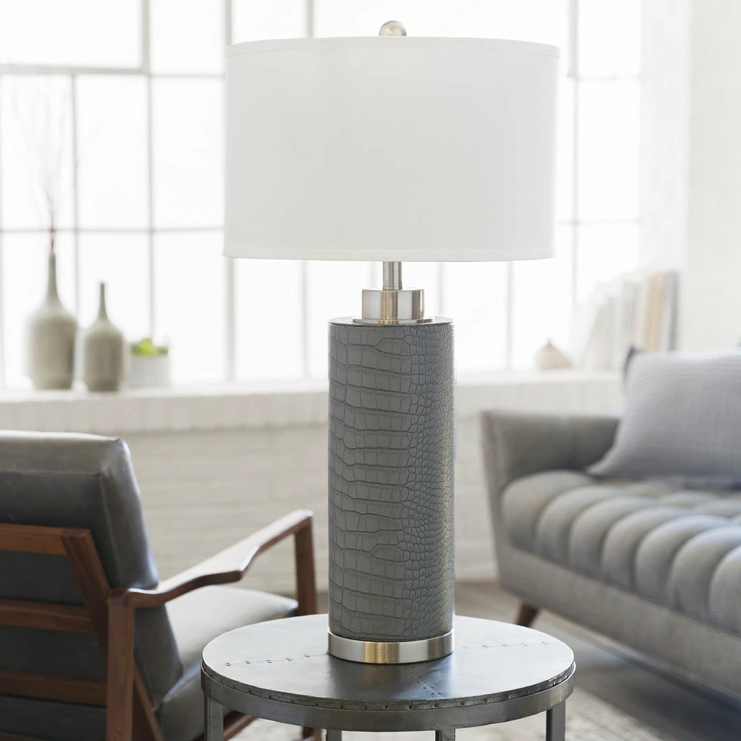 New ๐ SURYA FAUX CROC LAMP: GRAY Lighting ๐ 2 SURYA FAUX CROC LAMP: GRAY Lighting