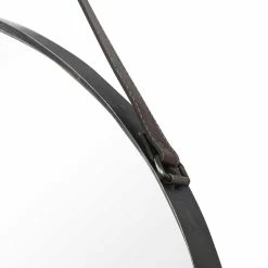 SALT BUCKLE STRAP HANGING ROUND MIRROR