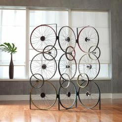 PHILLIPS COLLECTION RECYCLED BICYCLE WHEEL SCREEN SCULPTURE