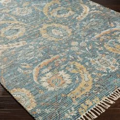 Buy 💯 SURYA CAMDEN PRINTED JUTE RUG: BLUE MULTI 🔥 5 SURYA CAMDEN PRINTED JUTE RUG: BLUE MULTI