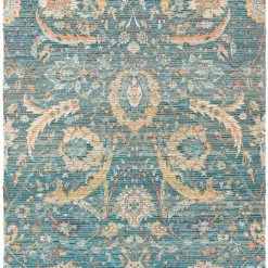 SURYA CAMDEN PRINTED JUTE RUG: BLUE MULTI