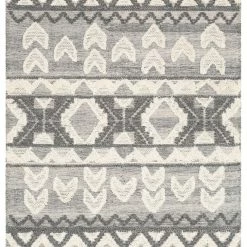 SURYA CANYON TEXTURED WOOL FLATWEAVE: GRAY