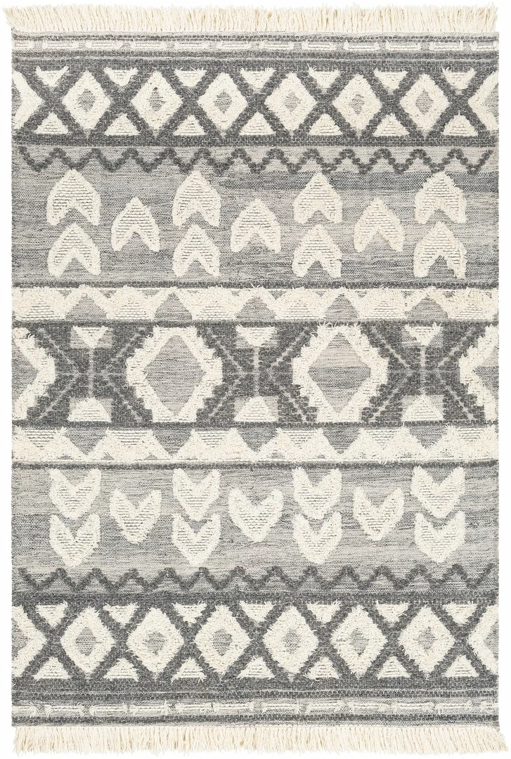 Top 10 ✔️ SURYA CANYON TEXTURED WOOL FLATWEAVE: GRAY ✨ 1 SURYA CANYON TEXTURED WOOL FLATWEAVE: GRAY