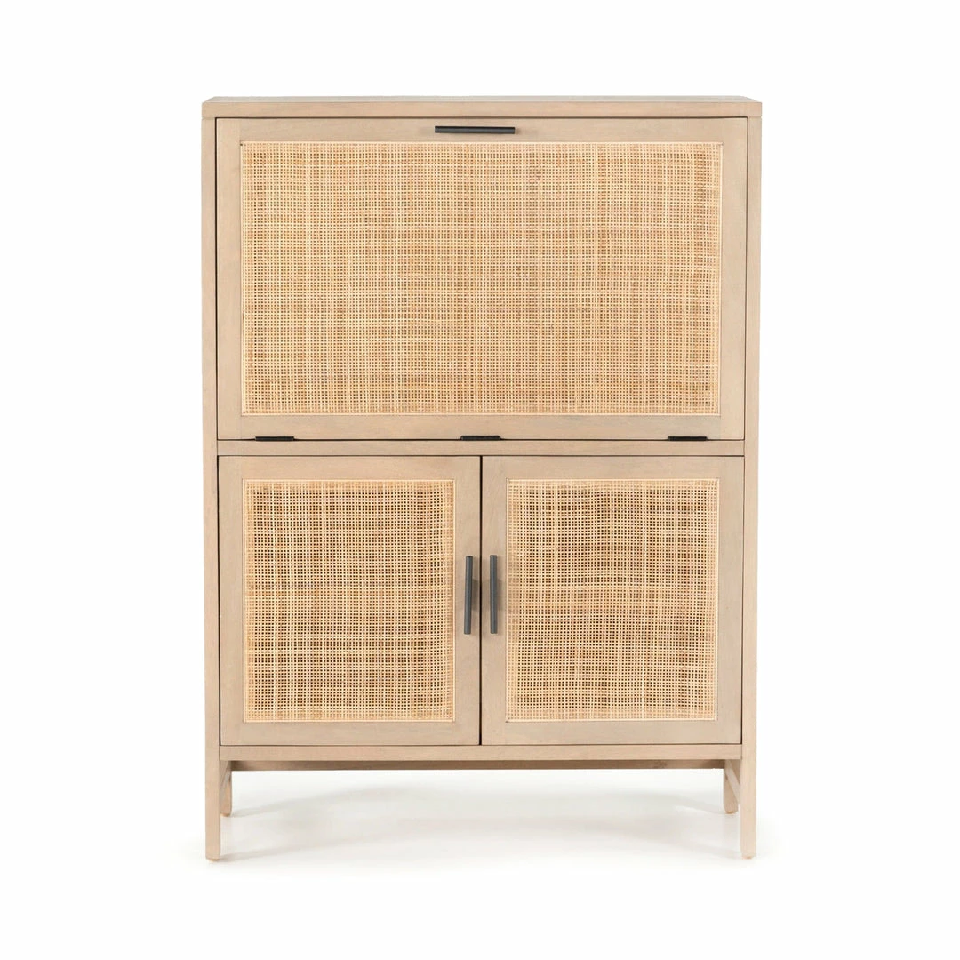 Budget π FOUR HANDS CAPRICE NATURAL MANGO WOOD + CANE BAR CABINET π 2 FOUR HANDS CAPRICE NATURAL MANGO WOOD + CANE BAR CABINET