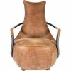 MOES CARLISLE VINTAGE BROWN LEATHER CLUB CHAIR