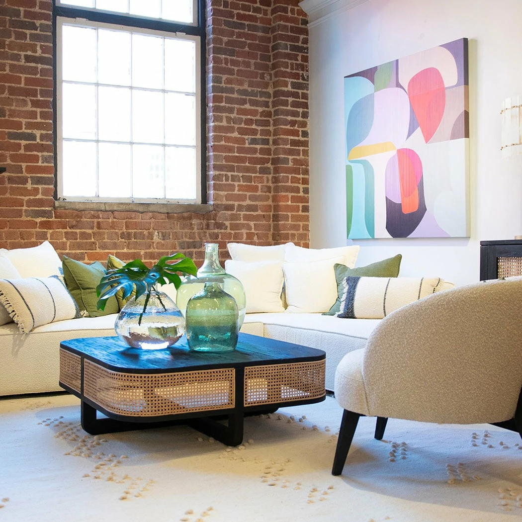 Best Sale ๐ DOVETAIL CARLO BLACK + NATURAL CANE COFFEE TABLE Furniture ๐ 4 DOVETAIL CARLO BLACK + NATURAL CANE COFFEE TABLE Furniture