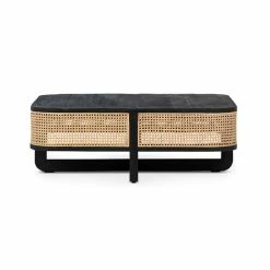 DOVETAIL CARLO BLACK + NATURAL CANE COFFEE TABLE Furniture