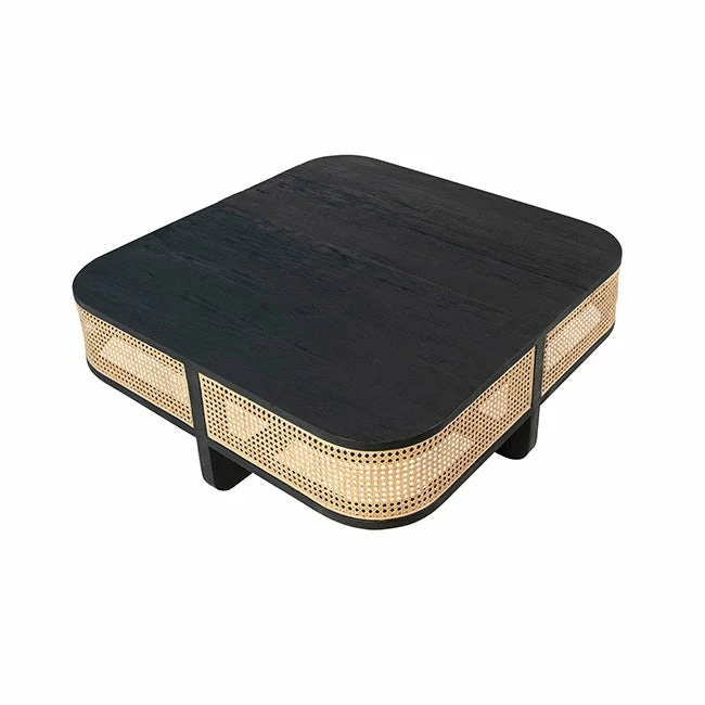 Best Sale ๐ DOVETAIL CARLO BLACK + NATURAL CANE COFFEE TABLE Furniture ๐ 3 DOVETAIL CARLO BLACK + NATURAL CANE COFFEE TABLE Furniture