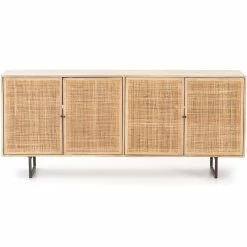 FOUR HANDS CARMEL NATURAL MANGO WOOD + CANE SIDEBOARD