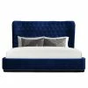 TOV CARMEN TUFTED BED: BLUE VELVET Bedroom