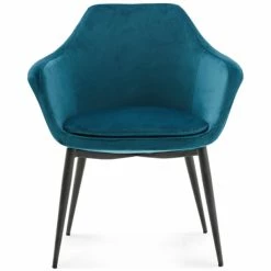 VIG Kitchen + Dining CARSON TEAL VELVET DINING ARM CHAIR