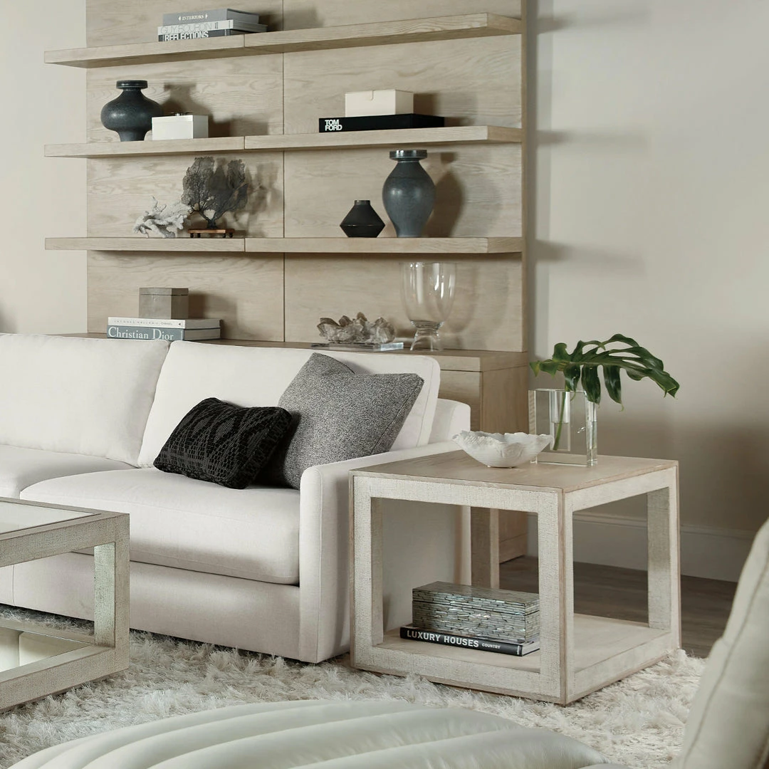 Hot Sale ๐ HOOKER CASCADE WOOD + BURLAP END TABLE ๐ 2 HOOKER CASCADE WOOD + BURLAP END TABLE