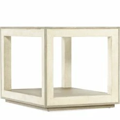 HOOKER CASCADE WOOD + BURLAP END TABLE