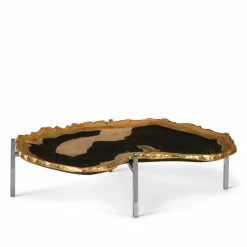 PHILLIPS COLLECTION CAST PETRIFIED WOOD TRAY WITH BASE Pillows + Decor