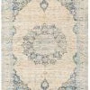SURYA CELIA PRINTED JUTE RUG: AQUA, YELLOW