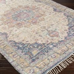 SURYA CELIA PRINTED JUTE RUG: VIOLET MULTI