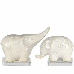 UTTERMOST Pillows + Decor CERAMIC ELEPHANT SCULPTURES | SET OF 2