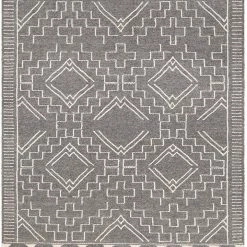 SURYA Rug CHENOA TEXTURED WOOL FLATWEAVE: CHARCOAL