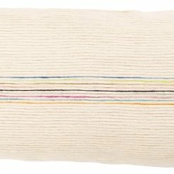 SURYA Pillows + Decor SNOWY TEXTURED COTTON PILLOW: MULTI STRIPE