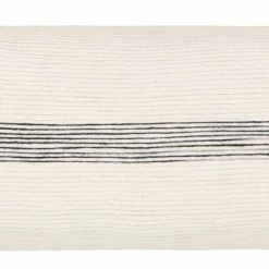 SURYA SNOWY TEXTURED COTTON PILLOW: BLACK STRIPE Pillows + Decor
